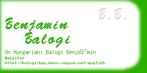 benjamin balogi business card